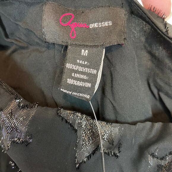 Aqua Star Dress Women's Black One Shoulder Enchanted Fit Flare size Medium NWT - Picture 8 of 15